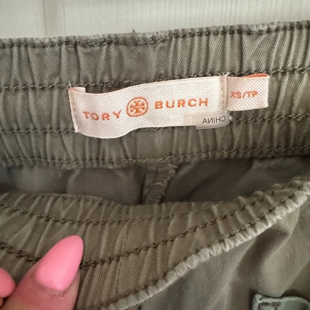 Tory Burch modern twill ankle straight leg cotton blend pants size XS